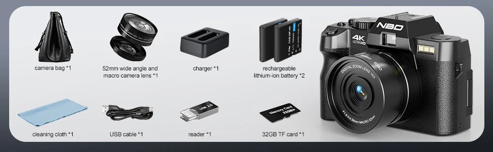 NBD Compact Digital Photography Camera 4K WIFI WebCam Vintage Vlog Video Recorder YouTube 48MP Camcorder 16X Digital Zoom Camera