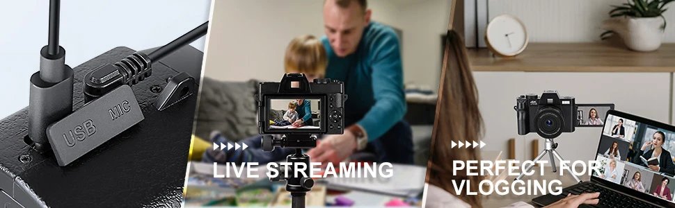 NBD Compact Digital Photography Camera 4K WIFI WebCam Vintage Vlog Video Recorder YouTube 48MP Camcorder 16X Digital Zoom Camera