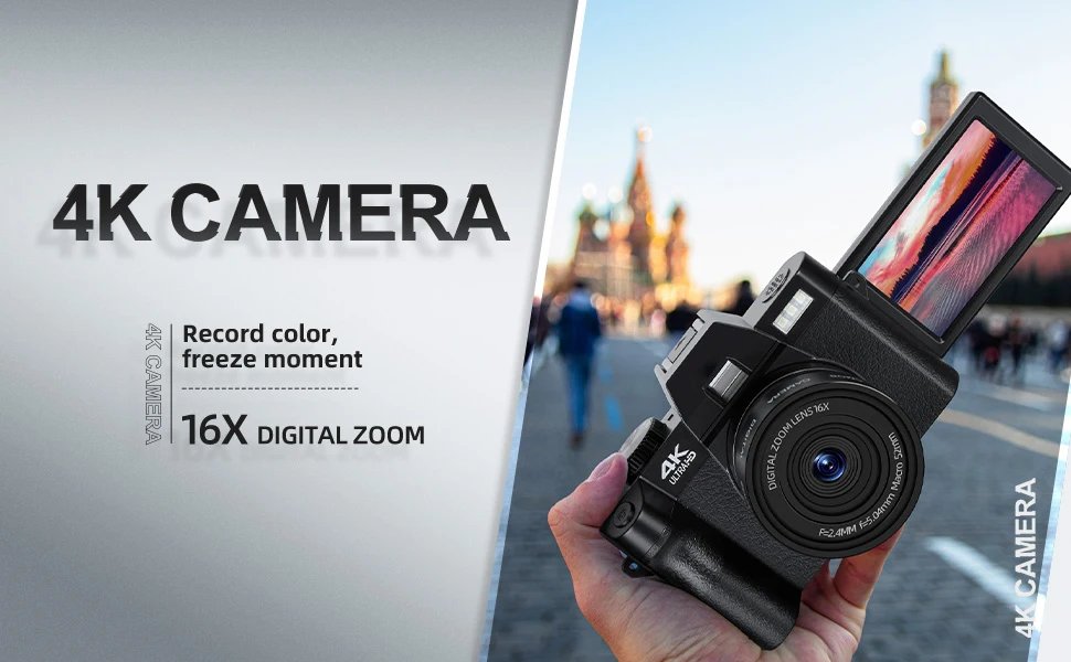 NBD Compact Digital Photography Camera 4K WIFI WebCam Vintage Vlog Video Recorder YouTube 48MP Camcorder 16X Digital Zoom Camera