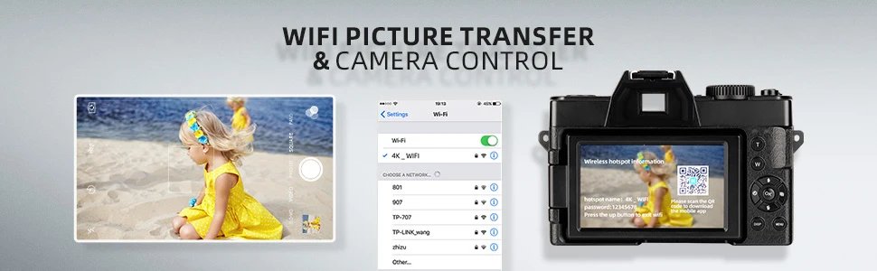 NBD Compact Digital Photography Camera 4K WIFI WebCam Vintage Vlog Video Recorder YouTube 48MP Camcorder 16X Digital Zoom Camera