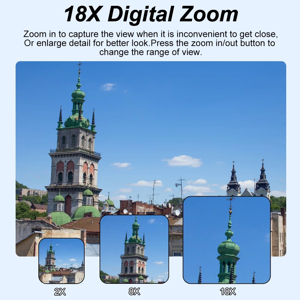 Ourlife AC600 Digital Camera 4K 64MP UHD Cameras 18X Digital Zoom 180° Flip Screen Vintage Vlogging Camera for YouTube Autofocus - Image 5