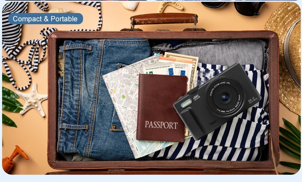 Ourlife AC600 Digital Camera 4K 64MP UHD Cameras 18X Digital Zoom 180° Flip Screen Vintage Vlogging Camera for YouTube Autofocus Ourlife AC600 Digital Camera 4K 64MP UHD Cameras 18X Digital Zoom 180° Flip Screen Vintage Vlogging Camera for YouTube Autofocus