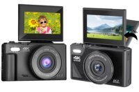 Ourlife AC600 Digital Camera 4K 64MP UHD Cameras 18X Digital Zoom 180° Flip Screen Vintage Vlogging Camera for YouTube Autofocus