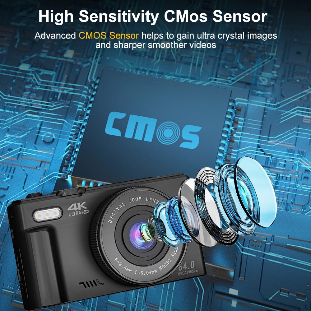 Ourlife AC600 Digital Camera 4K 64MP UHD Cameras 18X Digital Zoom 180° Flip Screen Vintage Vlogging Camera for YouTube Autofocus - Image 6