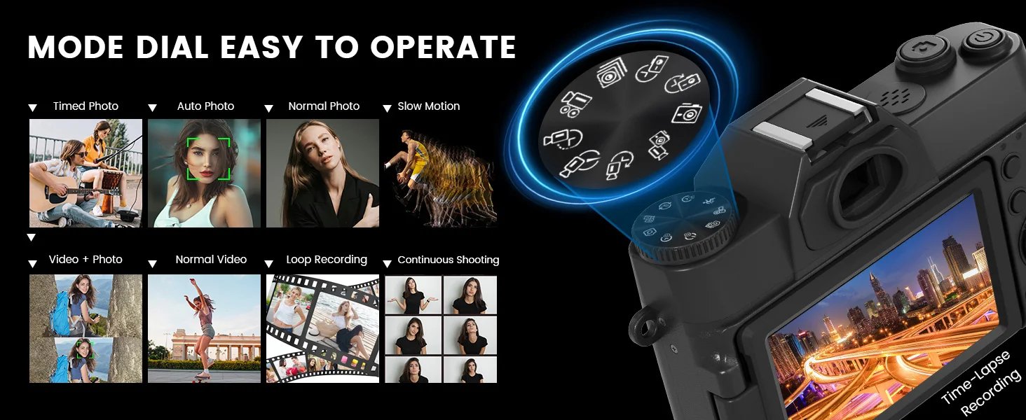 Compact Digital Photography Camera 4K WIFI Webcam Retro Vlog Recorder YouTube 64MP Camcorder 3 Inch Flip Screen Wide Angle Lens Compact Digital Photography Camera 4K WIFI Webcam Retro Vlog Recorder YouTube 64MP Camcorder 3 Inch Flip Screen Wide Angle Lens