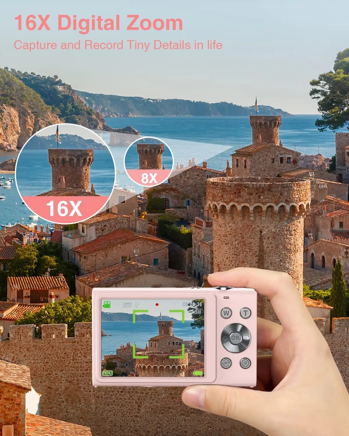 4K Digital Camera Autofocus Vlogging Camera HD 48MP with 2.8