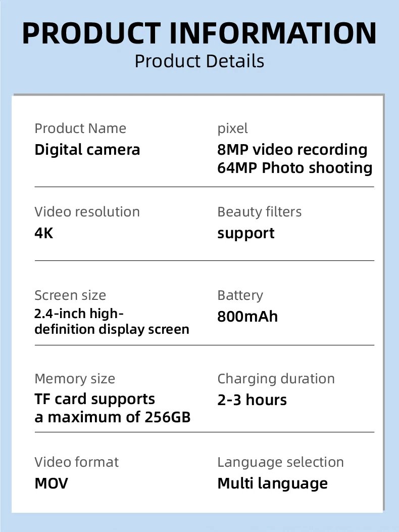 High Quality 4K Digital Camera Videos Vlogs Photography Photo Video Shooting Gift Girlfriend UHD Consumer Electronics Camcorder High Quality 4K Digital Camera Videos Vlogs Photography Photo Video Shooting Gift Girlfriend UHD Consumer Electronics Camcorder