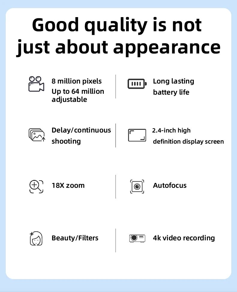 High Quality 4K Digital Camera Videos Vlogs Photography Photo Video Shooting Gift Girlfriend UHD Consumer Electronics Camcorder High Quality 4K Digital Camera Videos Vlogs Photography Photo Video Shooting Gift Girlfriend UHD Consumer Electronics Camcorder