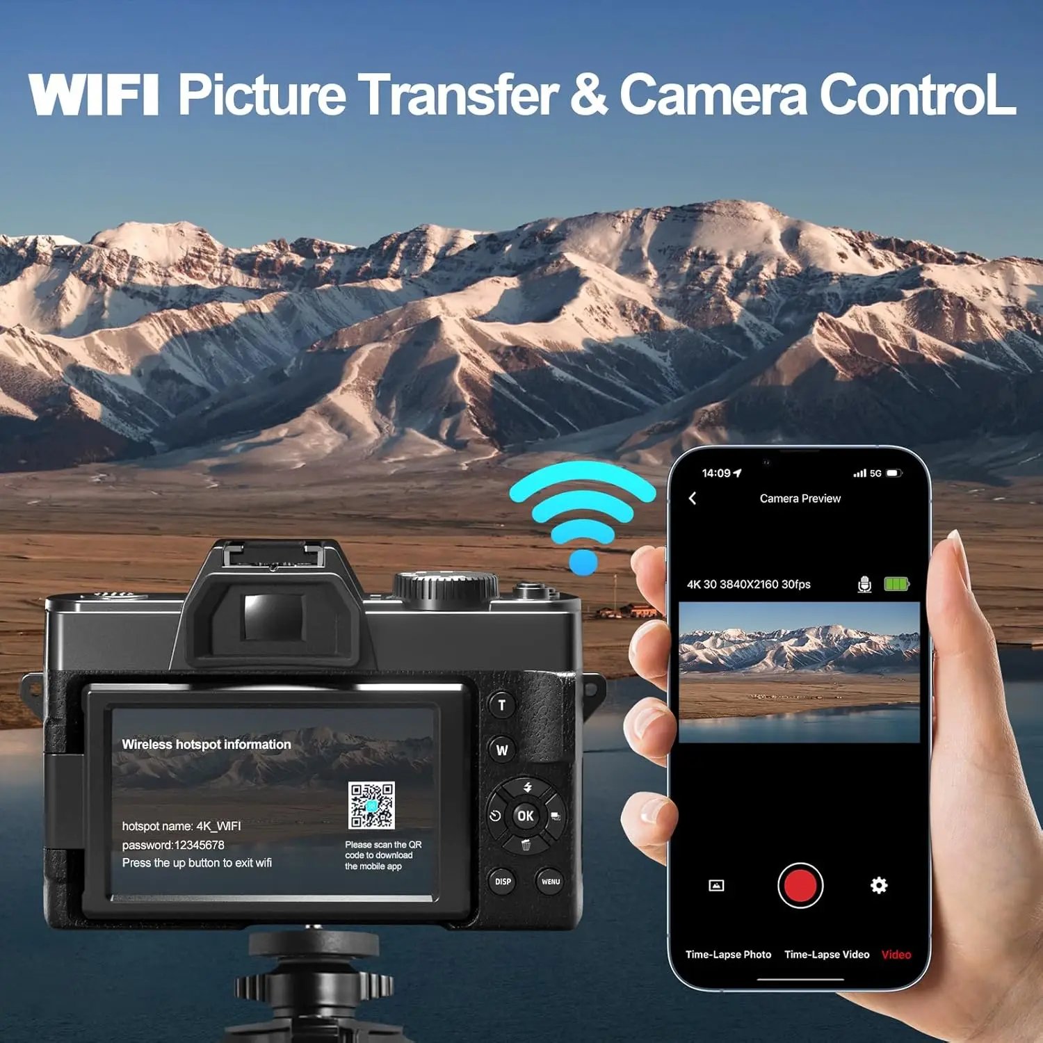 NBD 4K Digital Cameras for Photography,48MP Camera,Travel Vlogging Cameras with 16X Digital Zoom,180°Flip Screen,52mm Macro Lens - Image 5