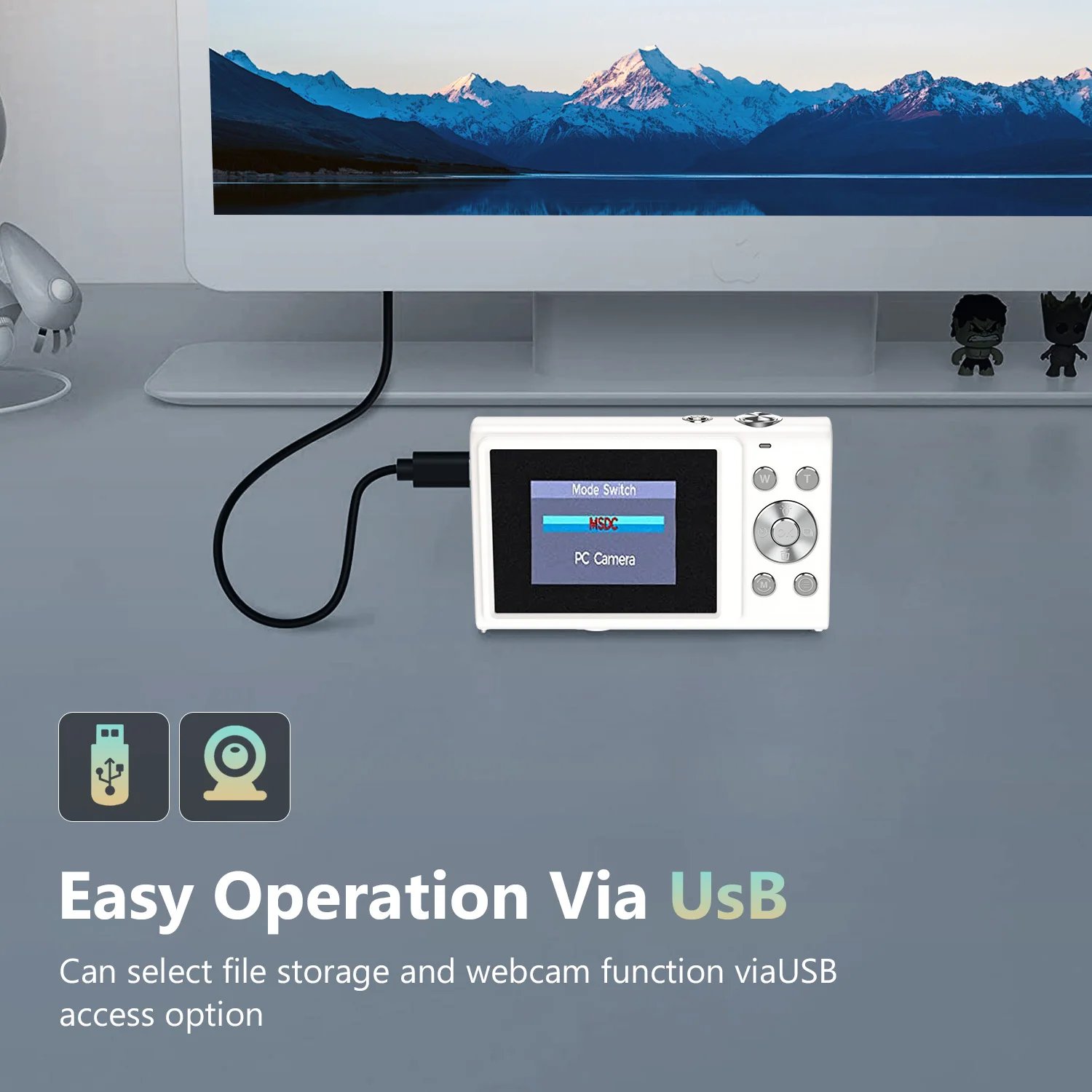 STUOGYUM 4K Digital Camera Autofocus Vlogging Camera HD 48MP with 2.8