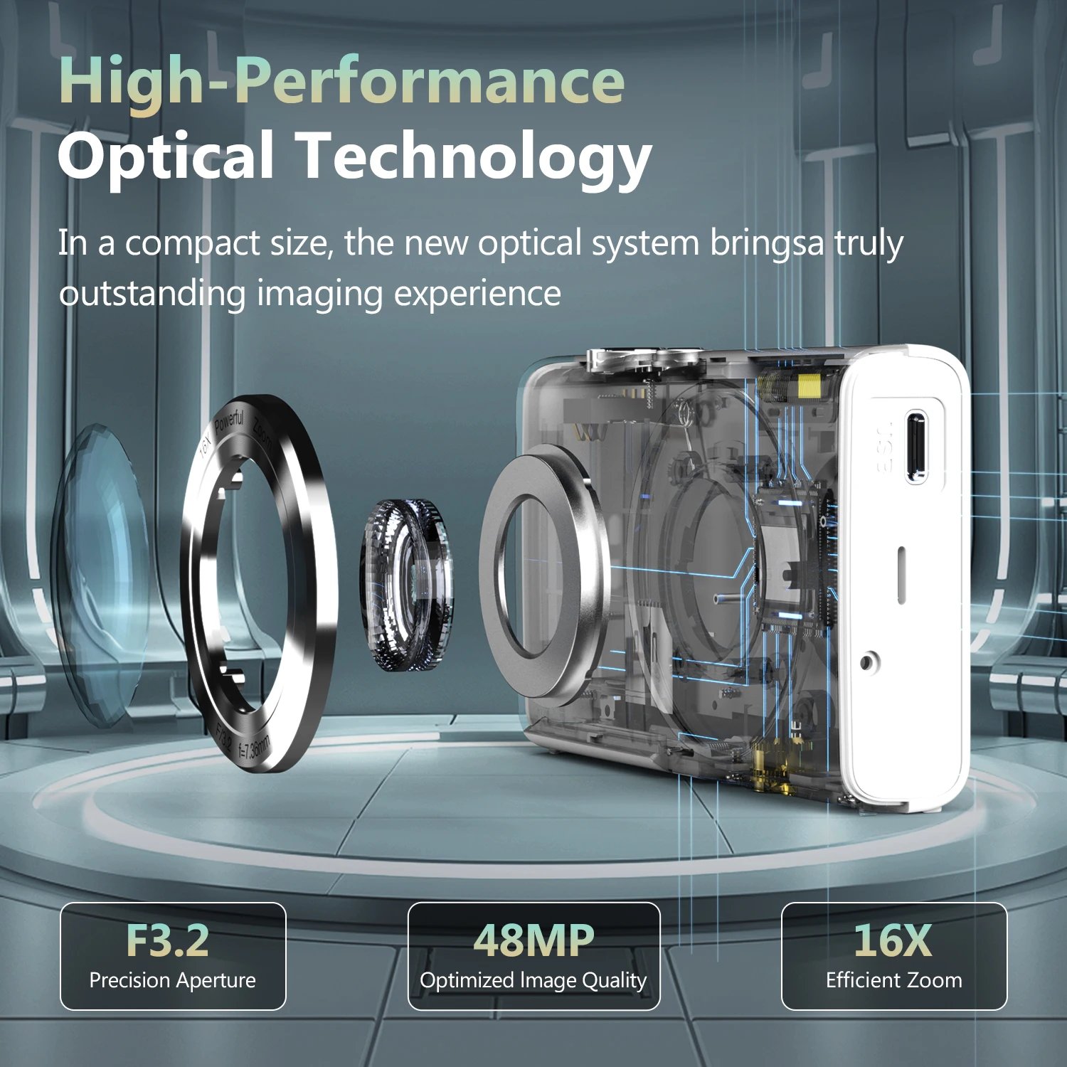 STUOGYUM 4K Digital Camera Autofocus Vlogging Camera HD 48MP with 2.8