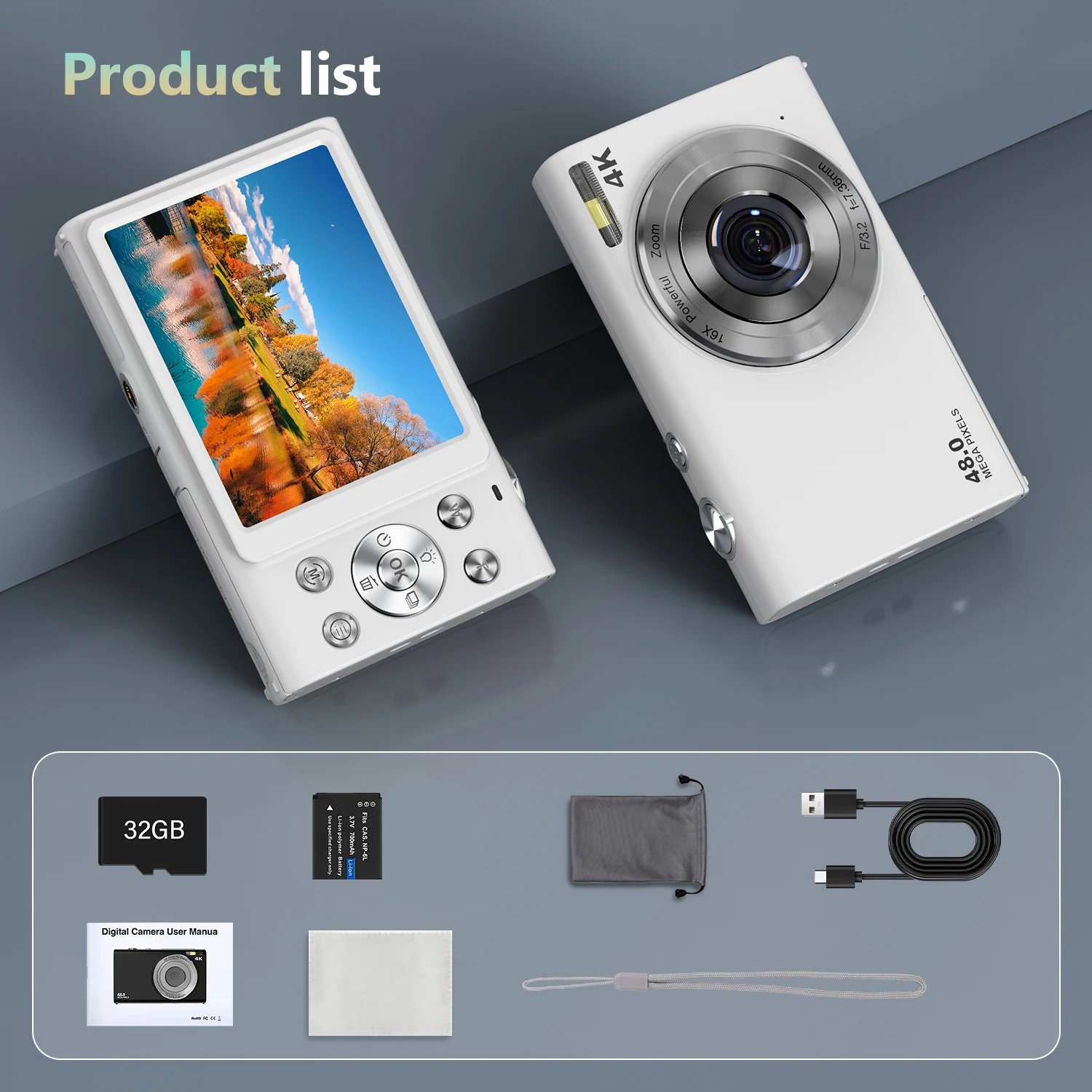 STUOGYUM 4K Digital Camera Autofocus Vlogging Camera HD 48MP with 2.8" Large Screen Entry-Level Kids Campus Mini Retro Cam - Image 6