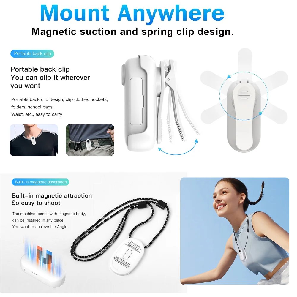 2025 Magnetic 4K POV Cam Small Sports Recorder Helmet Bike Mount Mini Cam Wireless Mic Ultra Portable DV Vlog Action Recording - Image 3