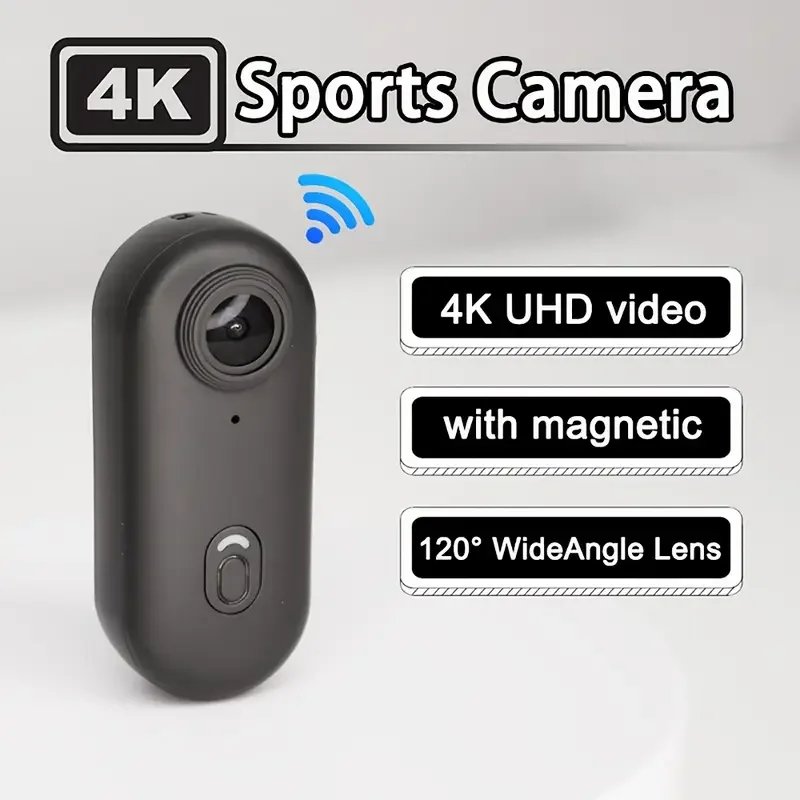 2025 Magnetic 4K POV Cam Small Sports Recorder Helmet Bike Mount Mini Cam Wireless Mic Ultra Portable DV Vlog Action Recording - Image 2