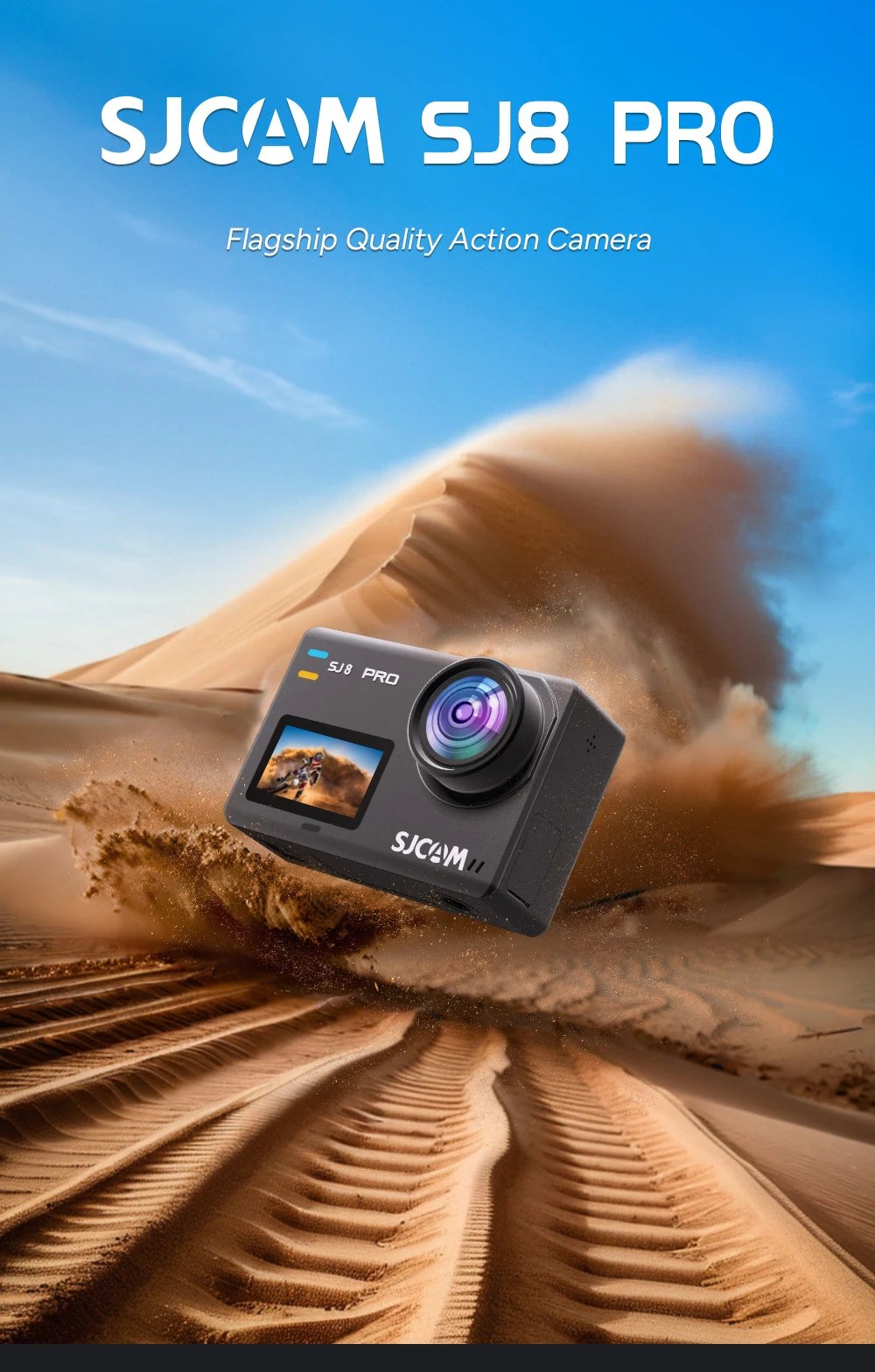 SJCAM SJ8 Pro Action Camera Waterproof Anti-Shake 4K 60FPS 5G WiFi Touch Screen Multifunctional Outdoor Sports Cam