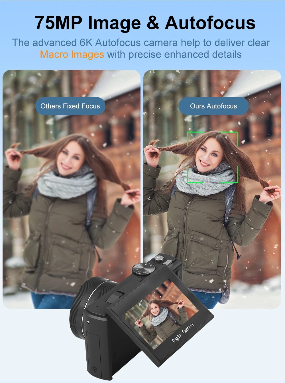 Compact Digital Photography Camera 5K 18X Digital Zoom Vintage Vlog Video Recorder YouTube 180° Flip Screen Selfile WiFi Web Cam