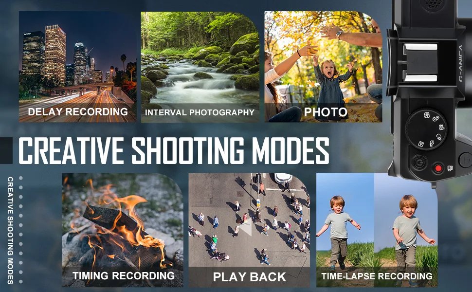 NBD 4K Digital Cameras for Photography 48MP Camera with Microphone  3-Color Filter Video Camera with Wide-Angle&Macro Lens