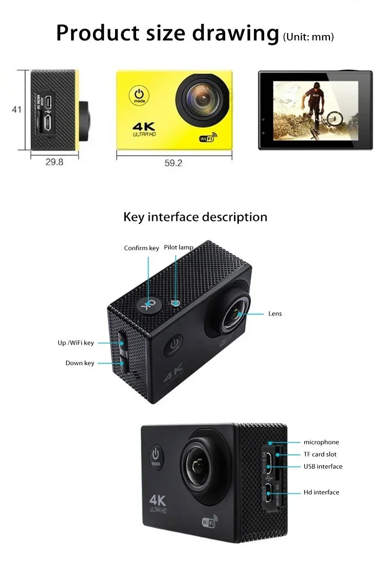 XIAOMI Ultra Action Camera HD 4K/30fps WiFi 2.0