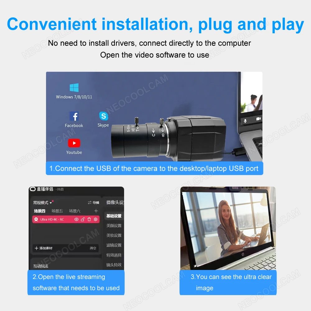 HD CS 5-50mm Varifocal Lens Industrial 30fps 4K 8MP CCD IMX415 USB Webcam 2K 4MP F5253 PC Video Usb Camera UVC OTG Live Teaching HD CS 5-50mm Varifocal Lens Industrial 30fps 4K 8MP CCD IMX415 USB Webcam 2K 4MP F5253 PC Video Usb Camera UVC OTG Live Teaching