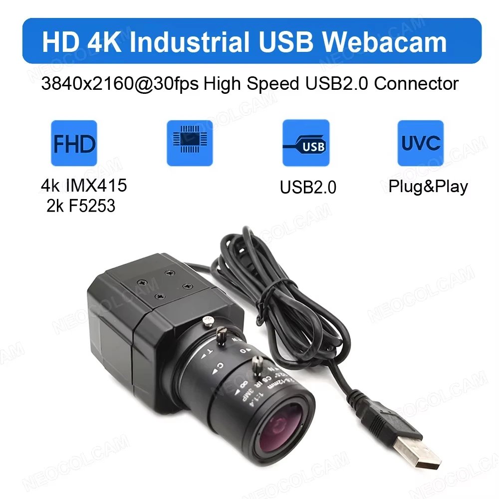 HD CS 5-50mm Varifocal Lens Industrial 30fps 4K 8MP CCD IMX415 USB Webcam 2K 4MP F5253 PC Video Usb Camera UVC OTG Live Teaching - Image 2