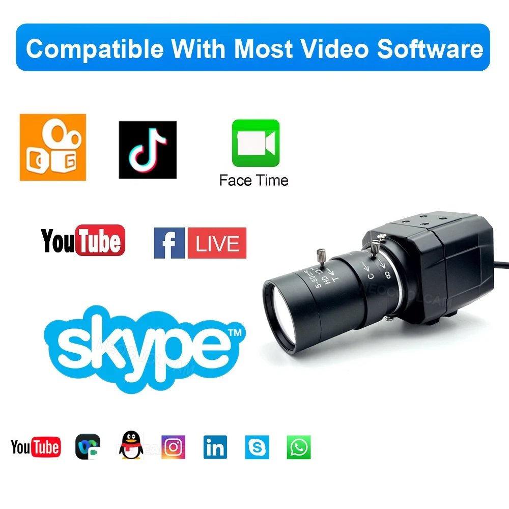 HD CS 5-50mm Varifocal Lens Industrial 30fps 4K 8MP CCD IMX415 USB Webcam 2K 4MP F5253 PC Video Usb Camera UVC OTG Live Teaching HD CS 5-50mm Varifocal Lens Industrial 30fps 4K 8MP CCD IMX415 USB Webcam 2K 4MP F5253 PC Video Usb Camera UVC OTG Live Teaching