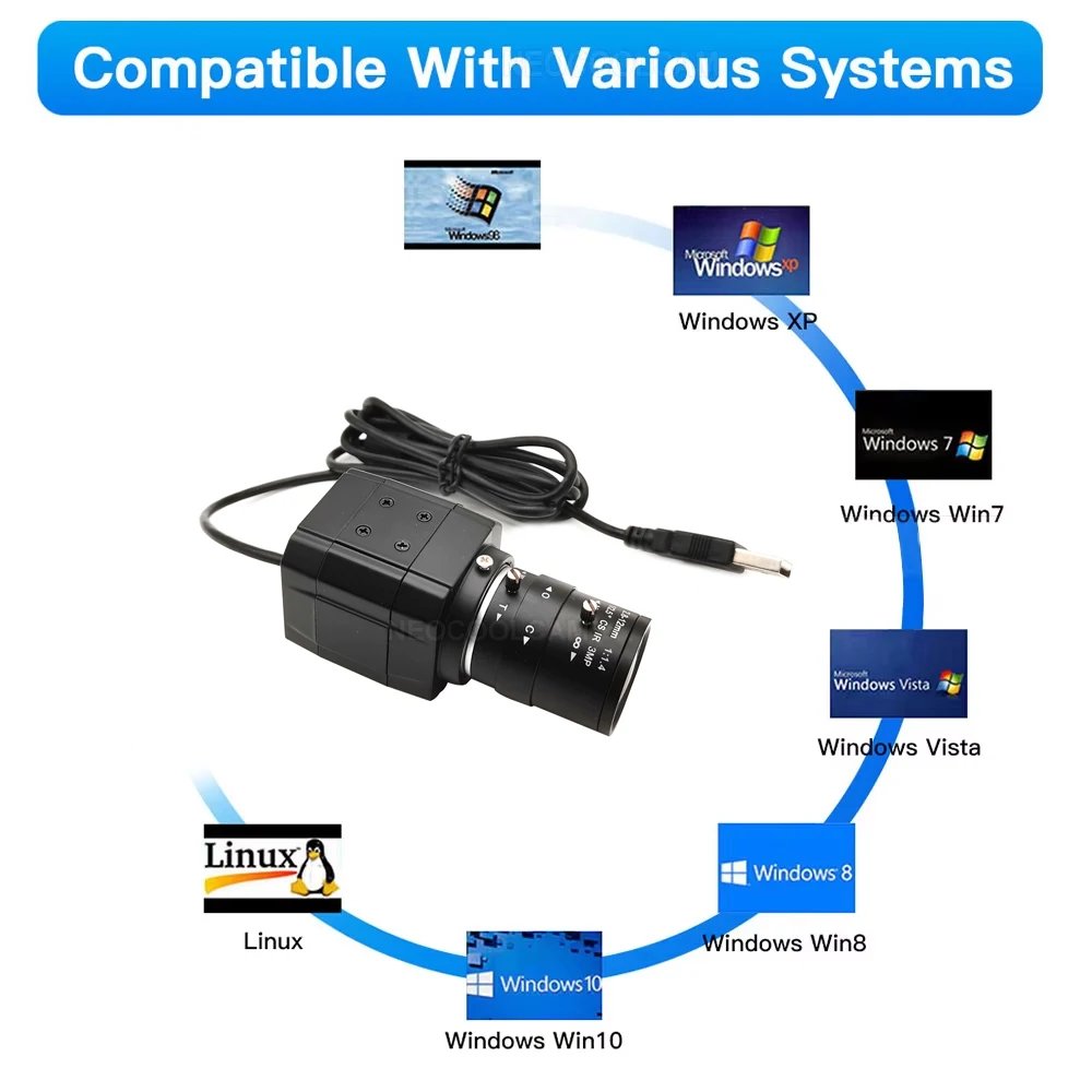 HD CS 5-50mm Varifocal Lens Industrial 30fps 4K 8MP CCD IMX415 USB Webcam 2K 4MP F5253 PC Video Usb Camera UVC OTG Live Teaching - Image 4