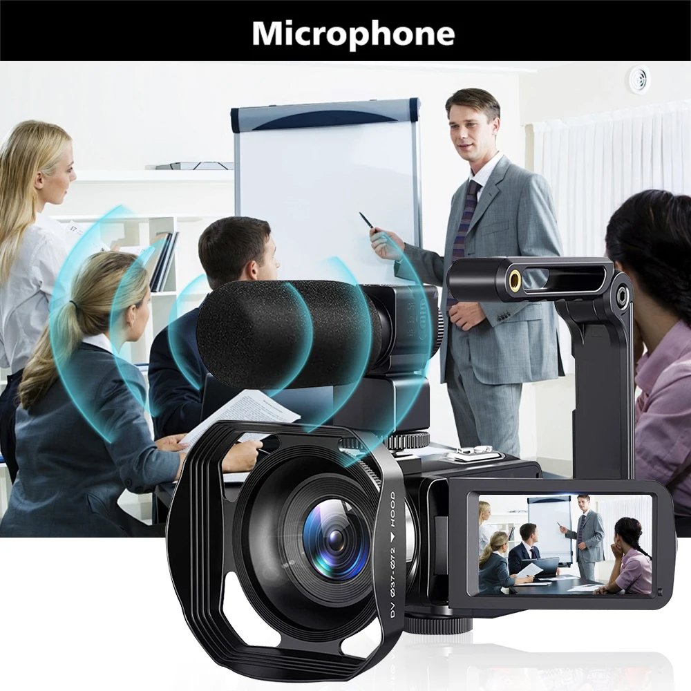 8K Digital Photography Camera 48MP Handheld DV 18X igital Zoom Camera Recorder 3'' LCD Touch Screen Portable Recording Camcorder - Image 3