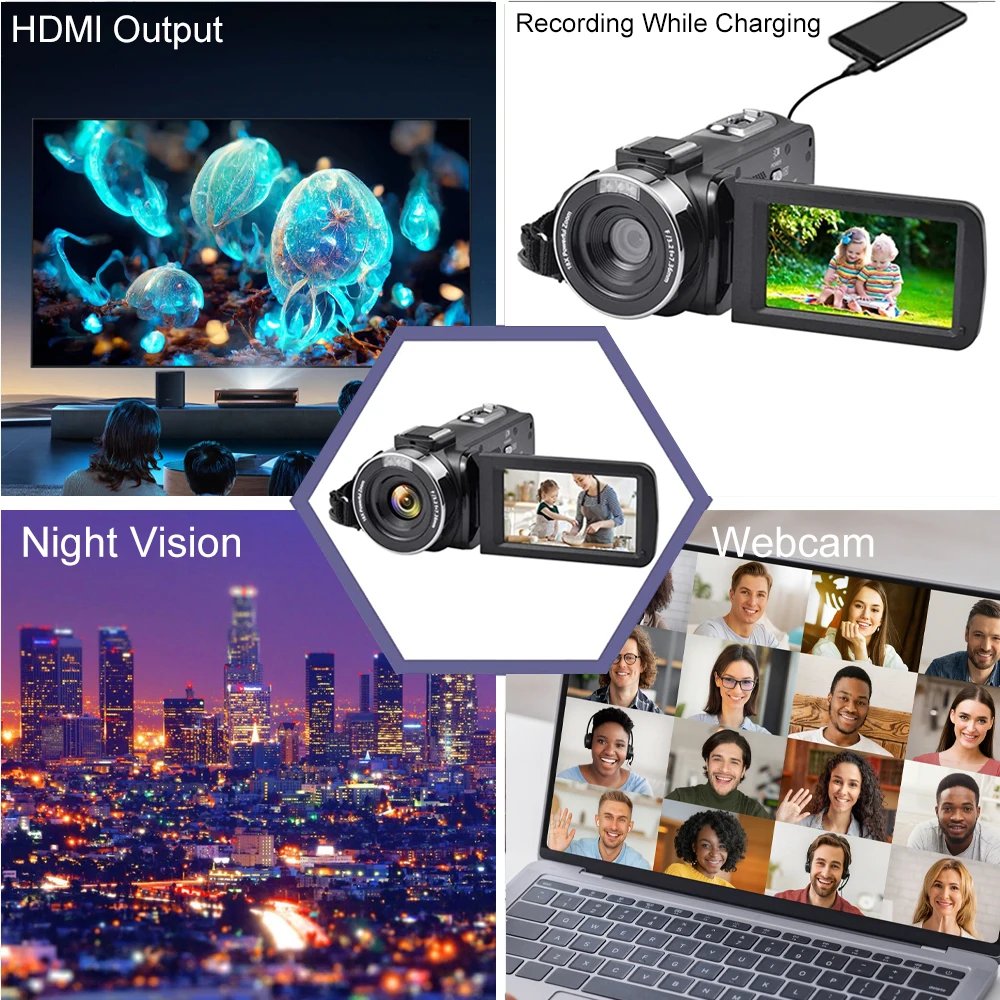 8K Digital Photography Camera 48MP Handheld DV 18X igital Zoom Camera Recorder 3'' LCD Touch Screen Portable Recording Camcorder 8K Digital Photography Camera 48MP Handheld DV 18X igital Zoom Camera Recorder 3'' LCD Touch Screen Portable Recording Camcorder