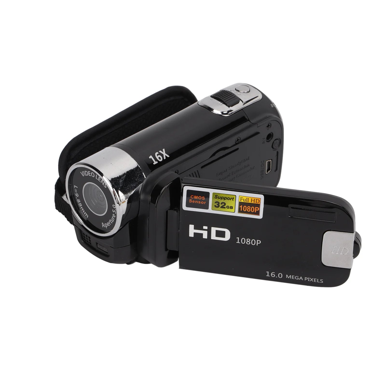 Video Camera Camcorder Full HD 1080P Handheld 270° Rotation Digital Camcorders 2.7inch Color Screen Portable for Gifts