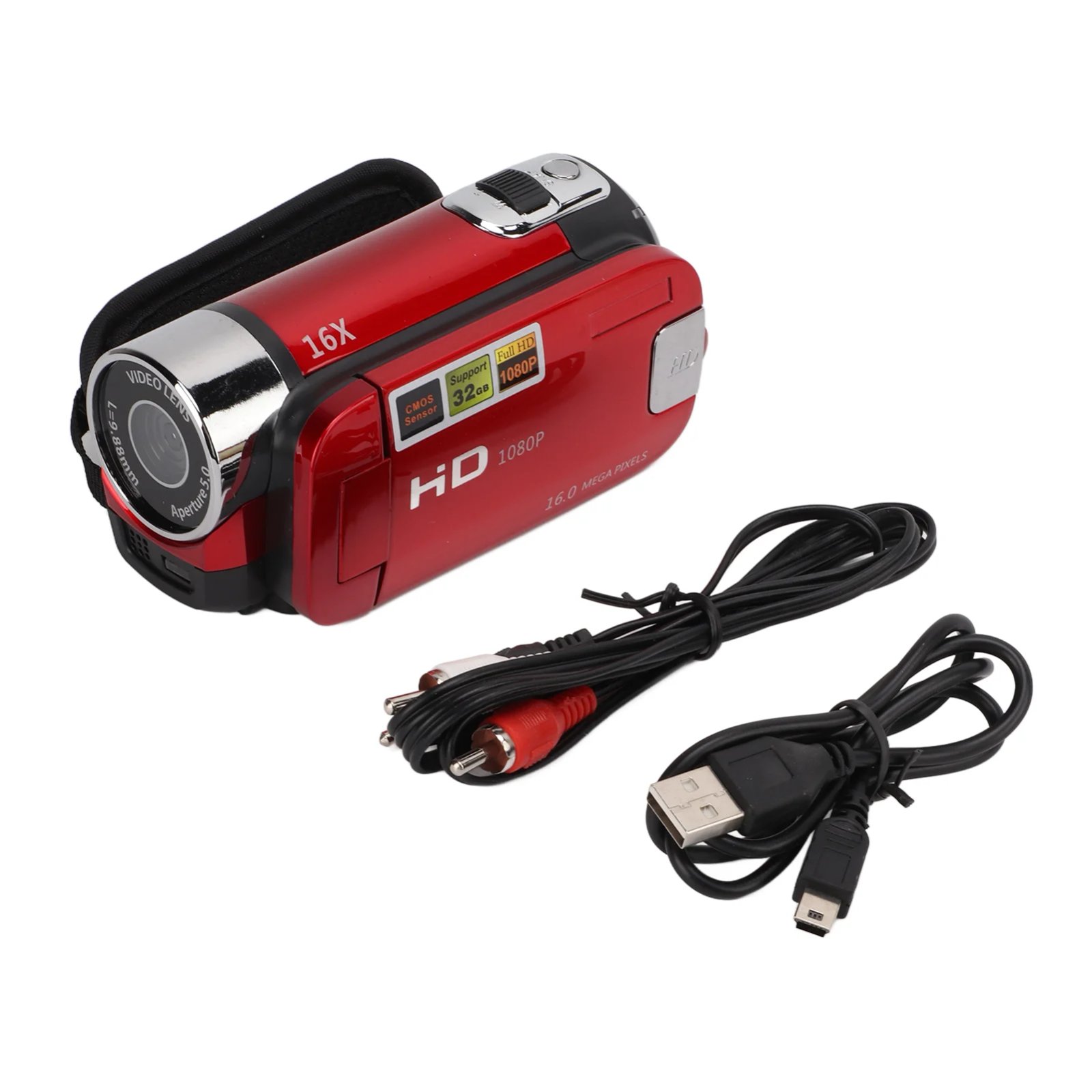 Video Camera Camcorder Full HD 1080P Handheld 270° Rotation Digital Camcorders 2.7inch Color Screen Portable for Gifts