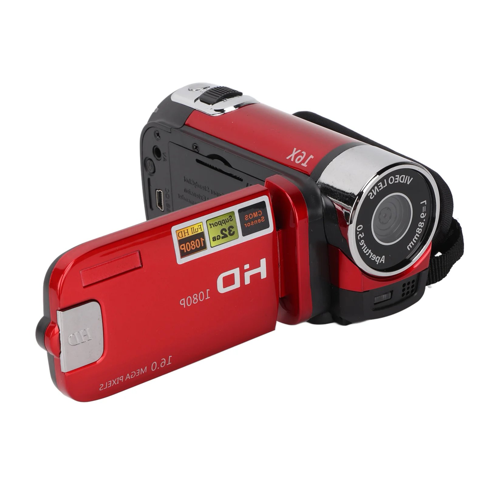 Video Camera Camcorder Full HD 1080P Handheld 270° Rotation Digital Camcorders 2.7inch Color Screen Portable for Gifts