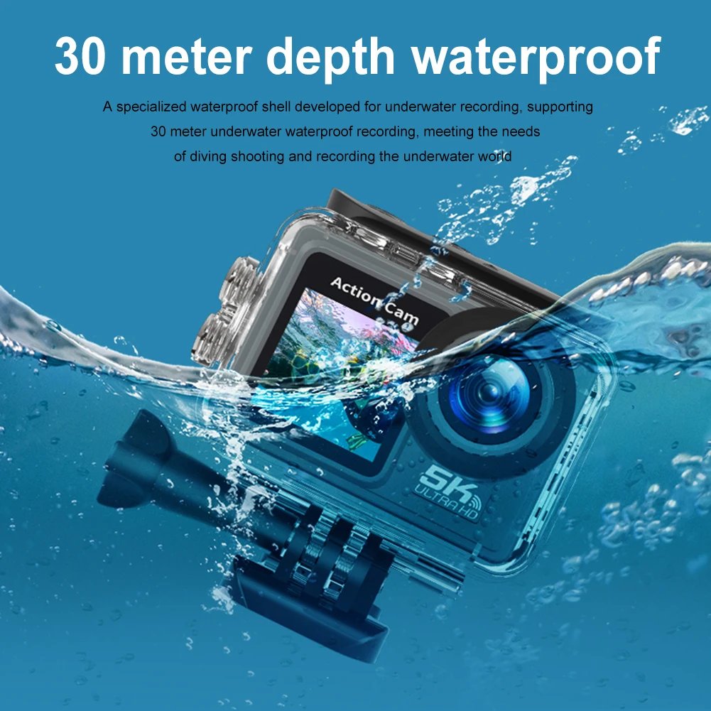 5K 4K 60FPS Action Camera 170° Wide Angle WIFI Outdoor Cycling Camera 30m Waterproof Diving Mini DV Camera with Remote Control