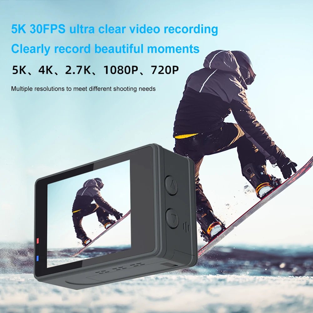 5K 4K 60FPS Action Camera 170° Wide Angle WIFI Outdoor Cycling Camera 30m Waterproof Diving Mini DV Camera with Remote Control