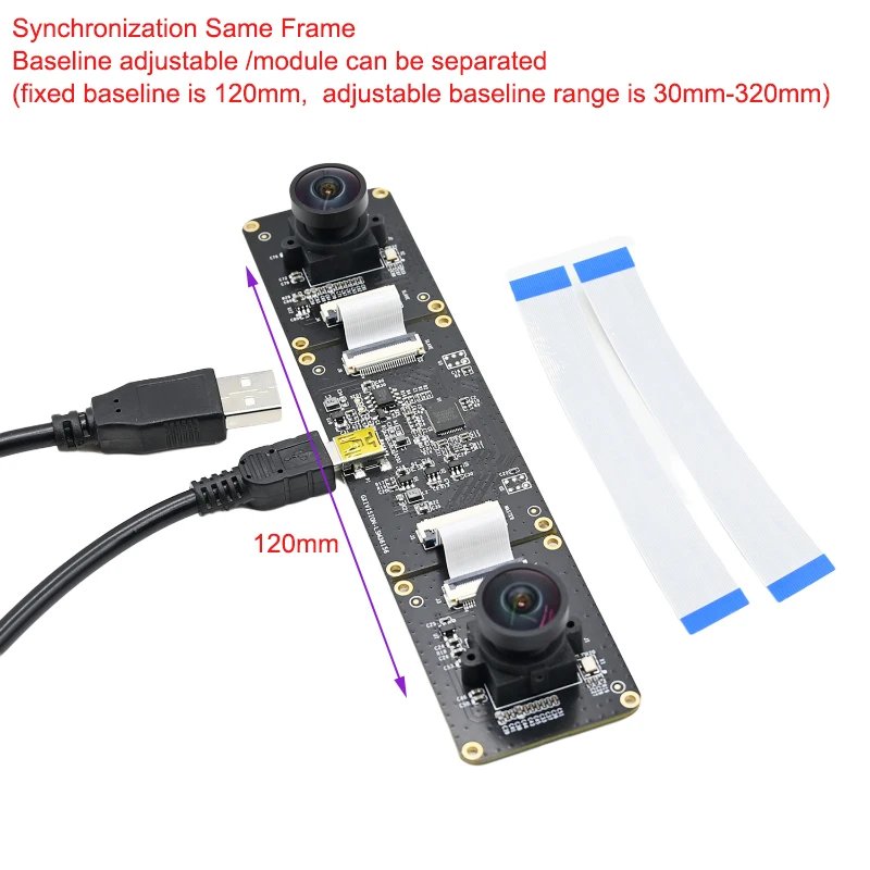 3D USB Camera Module1080P With Dual Lens 2MP,3840x1080 30fps,Synchronous Same Frame, IMX307,Drive Free, For Modeling /Face Recog 3D USB Camera Module1080P With Dual Lens 2MP,3840x1080 30fps,Synchronous Same Frame, IMX307,Drive Free, For Modeling /Face Recog