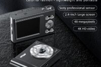 Protable 4K Digital Camera Video Camcorder 48MP 2.4 Inch IPS Screen Auto Focus 16X Digital Zoom Anti-shake Detect Smile Capture