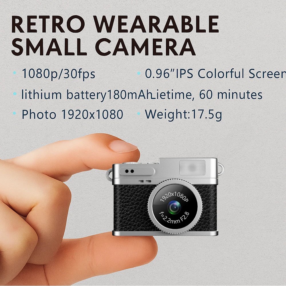 Ourlife Digital Camera 1080P CCD Mini Cam with Screen Indoor Outdoor Sports Portable Vintage Very Small Camcorder Video Recorder - Image 2