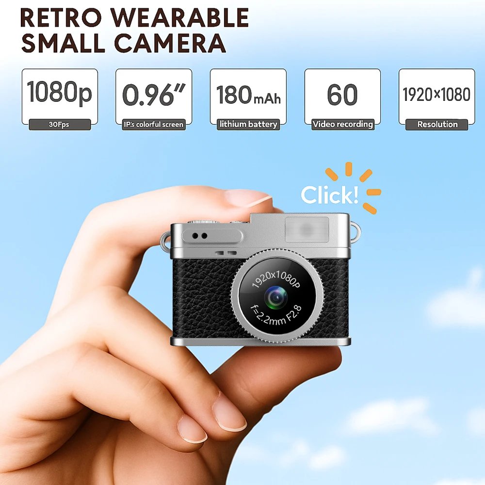 Ourlife Digital Camera 1080P CCD Mini Cam with Screen Indoor Outdoor Sports Portable Vintage Very Small Camcorder Video Recorder Ourlife Digital Camera 1080P CCD Mini Cam with Screen Indoor Outdoor Sports Portable Vintage Very Small Camcorder Video Recorder