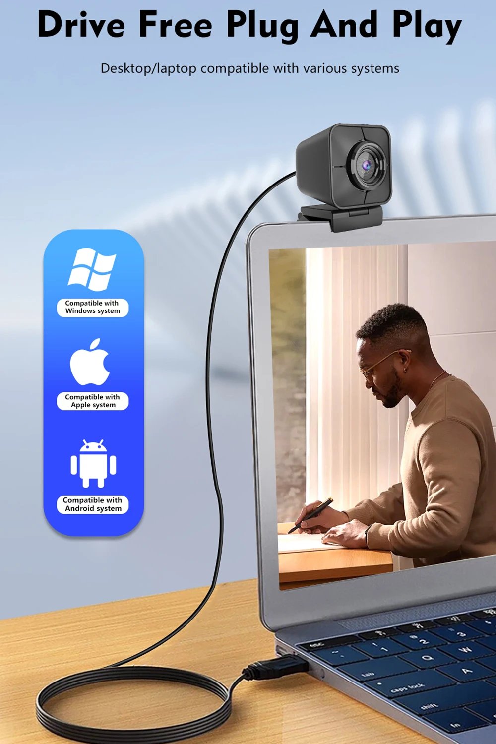 TOALLIN 4K HD Webcam Autofocus 1080P USB Web Camera with Sony Sensor, Dual Microphone FOV 81° PC Camera for YouTube Streaming