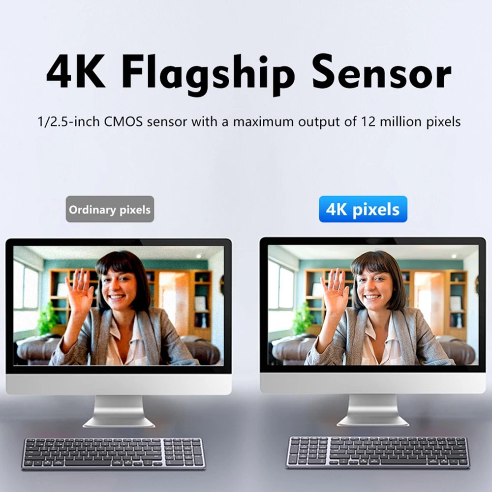 TOALLIN 4K HD Webcam Autofocus 1080P USB Web Camera with Sony Sensor, Dual Microphone FOV 81° PC Camera for YouTube Streaming