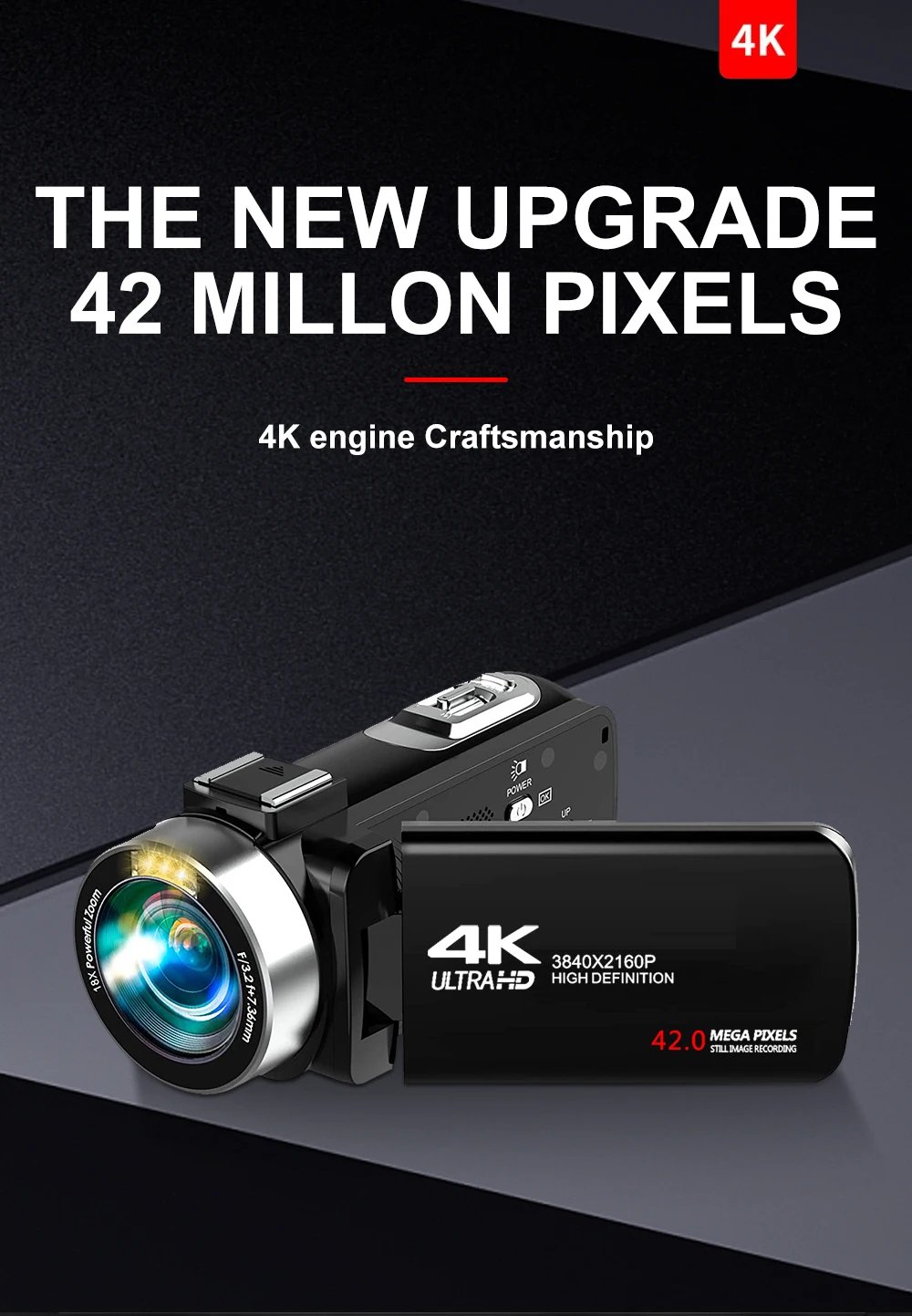 4K Portable Digital photography Camera 2 in1 Photo Video Record DV Travel Video Camera 18X Zoom 3'' Rotatable Screen With Flash 4K Portable Digital photography Camera 2 in1 Photo Video Record DV Travel Video Camera 18X Zoom 3'' Rotatable Screen With Flash