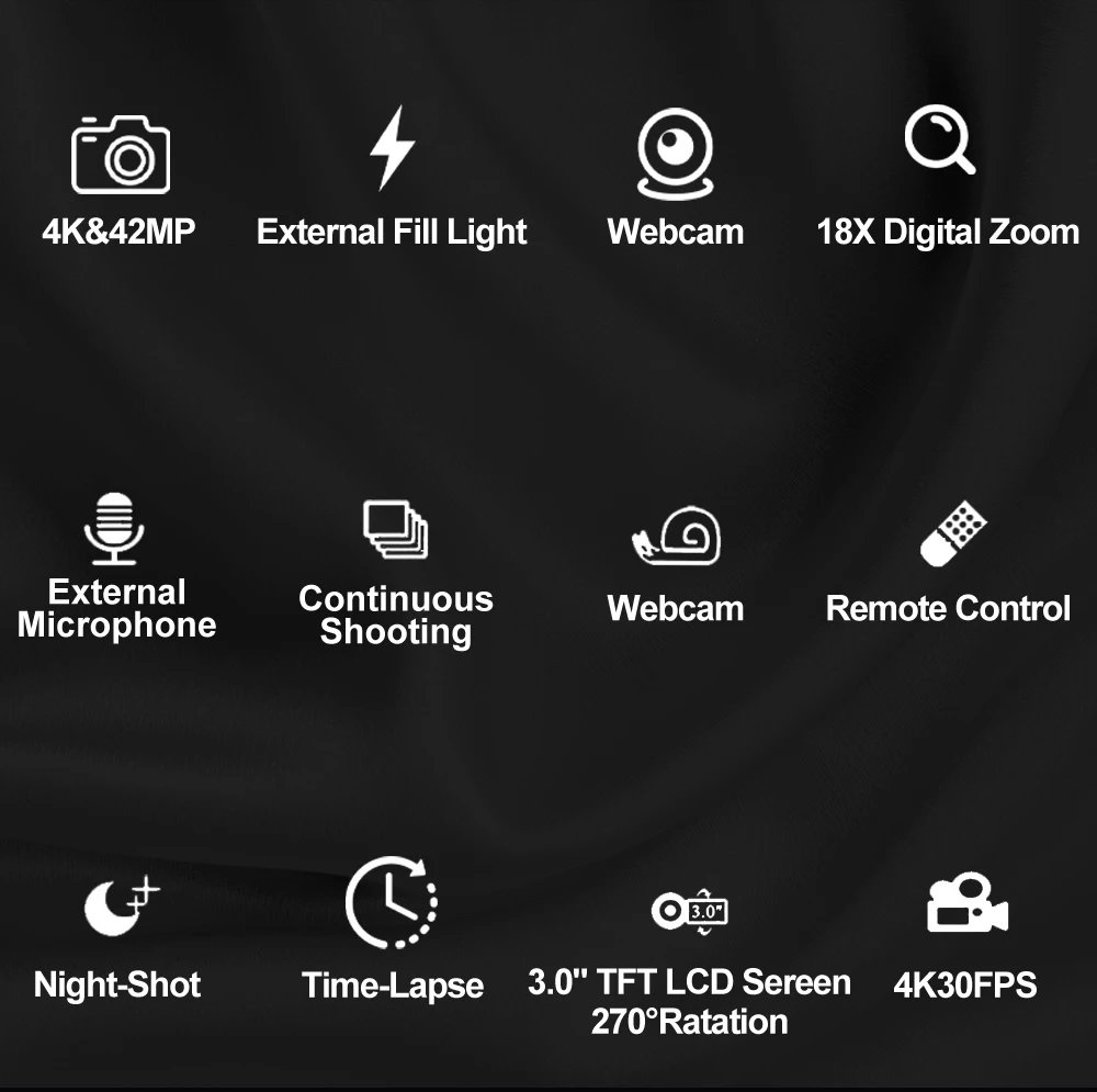 4K Portable Digital photography Camera 2 in1 Photo Video Record DV Travel Video Camera 18X Zoom 3'' Rotatable Screen With Flash 4K Portable Digital photography Camera 2 in1 Photo Video Record DV Travel Video Camera 18X Zoom 3'' Rotatable Screen With Flash