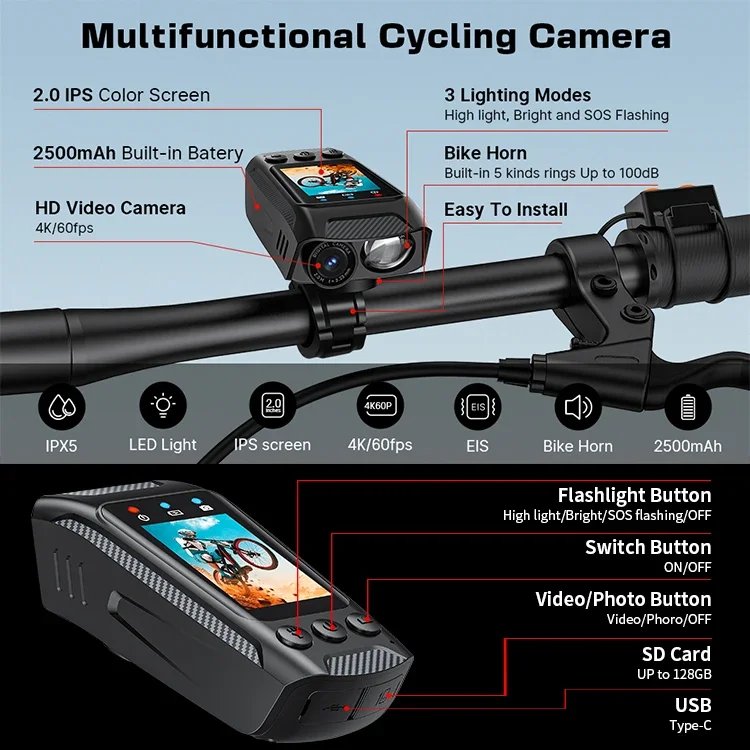4K 60FPS Action Camera Bike Motorcycle Helmet Camera 1080P Outdoor Sport Cam Multifunction DV WiFi Bicycle Driver Recorder 4K 60FPS Action Camera Bike Motorcycle Helmet Camera 1080P Outdoor Sport Cam Multifunction DV WiFi Bicycle Driver Recorder