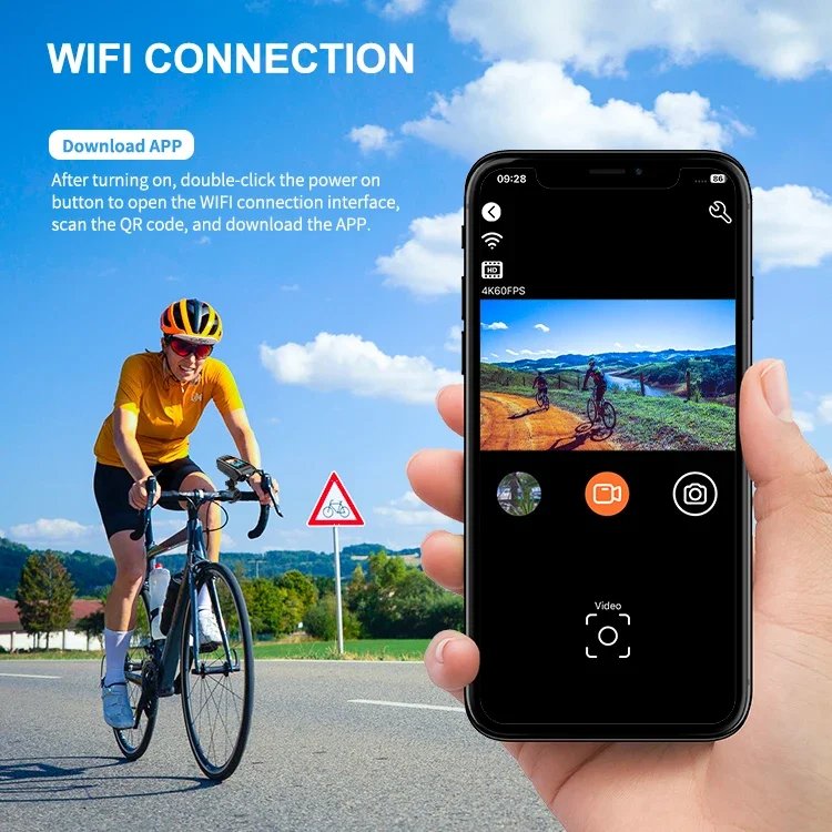 4K 60FPS Action Camera Bike Motorcycle Helmet Camera 1080P Outdoor Sport Cam Multifunction DV WiFi Bicycle Driver Recorder 4K 60FPS Action Camera Bike Motorcycle Helmet Camera 1080P Outdoor Sport Cam Multifunction DV WiFi Bicycle Driver Recorder