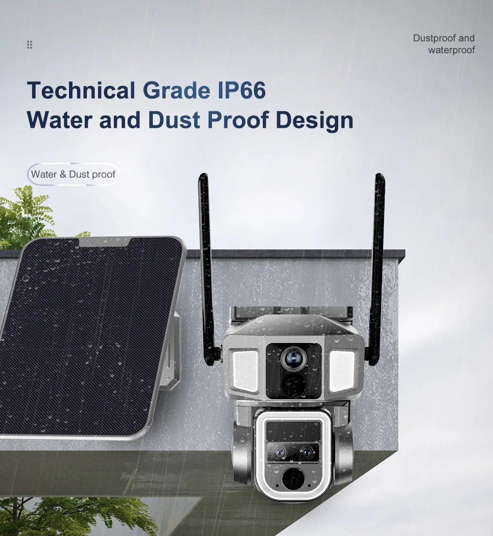 LS VISION 4G/WiFi 2 In 1 Solar Secutrity Camera Outdoor Dual Screen 4K 10x Zoom Dual PIR Auto Tracking CCTV Wireless waterproof 