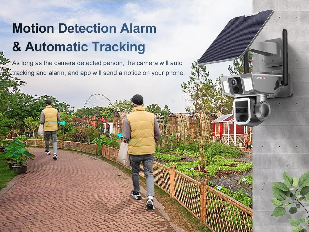 LS VISION 4G/WiFi 2 In 1 Solar Secutrity Camera Outdoor Dual Screen 4K 10x Zoom Dual PIR Auto Tracking CCTV Wireless waterproof 