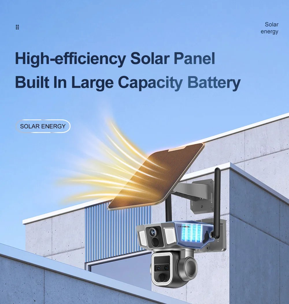 LS VISION 4G/WiFi 2 In 1 Solar Secutrity Camera Outdoor Dual Screen 4K 10x Zoom Dual PIR Auto Tracking CCTV Wireless waterproof 