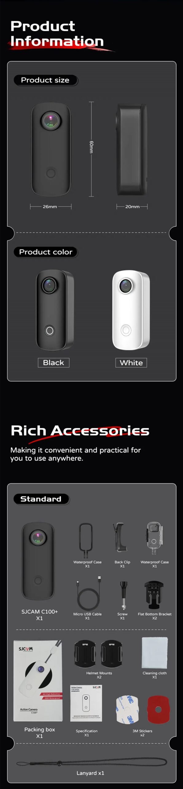 SJCAM C100 Plus Action Camera 4K 30M Waterproof 2.4G WiFi Action Sport action cam EIS bicycle helmet motorcycles SJCAM C100 Plus Action Camera 4K 30M Waterproof 2.4G WiFi Action Sport action cam EIS bicycle helmet motorcycles