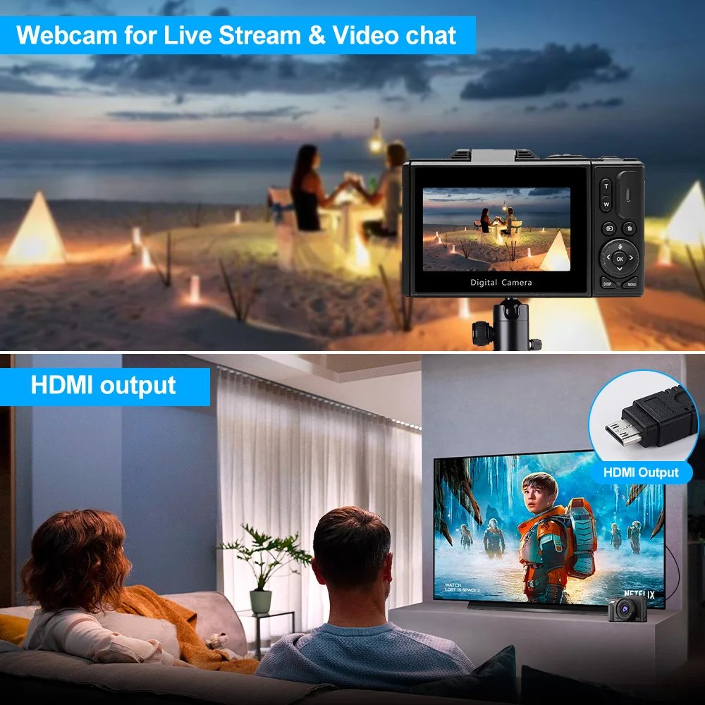 4K Digital Camera 64MP 3.0 Inch Rotatable Screen 18X Digital Zoom WiFi Vlog Camcorder Retro Video Recorder YouTub Webcam Cameras 4K Digital Camera 64MP 3.0 Inch Rotatable Screen 18X Digital Zoom WiFi Vlog Camcorder Retro Video Recorder YouTub Webcam Cameras