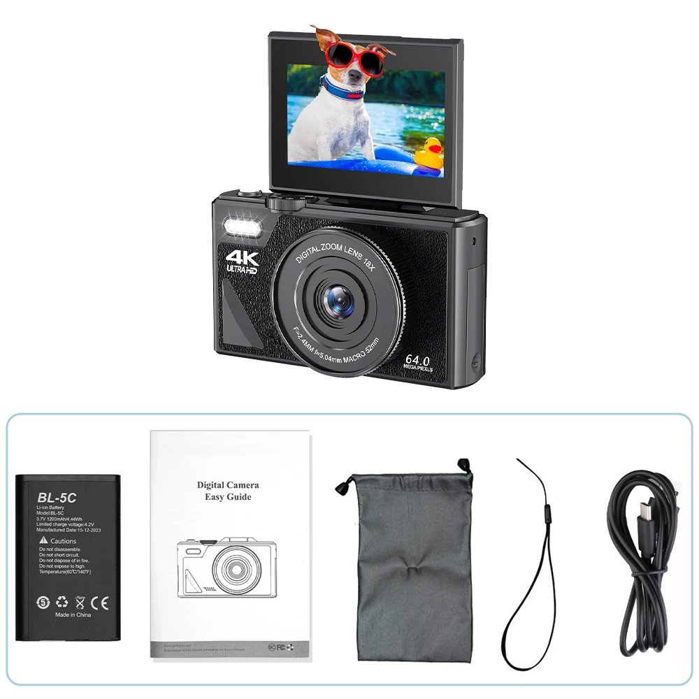 4K Digital Camera 64MP 3.0 Inch Rotatable Screen 18X Digital Zoom WiFi Vlog Camcorder Retro Video Recorder YouTub Webcam Cameras 4K Digital Camera 64MP 3.0 Inch Rotatable Screen 18X Digital Zoom WiFi Vlog Camcorder Retro Video Recorder YouTub Webcam Cameras