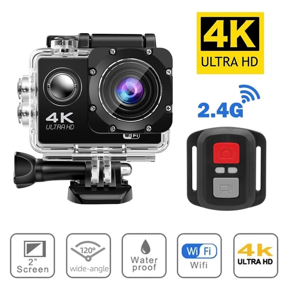 4K Action Camera 1080P/30FPS WiFi 2.0" 170D Underwater Waterproof Helmet Video Recording Camera Sports Cameras Outdoor Mini Cam